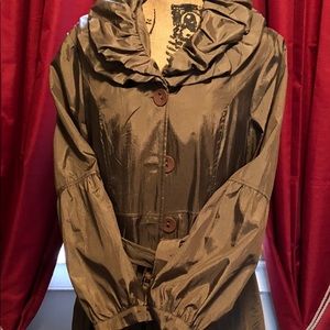 EUC Women’s trench Unique Italy Sz XL bronze,taupe